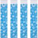 Maysing 2 Pcs Winter Snowflake Blue Porch Banner Sign 12 x 71 Inch Winter Hanging Vertical Door Decoration Hanging Snowflake Welcome Banner Flag for Indoor Outdoor Holiday Themed Party