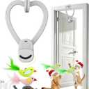 Interactive Cat Toys for Indoor Cats: Automatic Flying Bird Feather Wand Chase Exercise Enrichment Stimulation, USB Rechargeable Durable Safe Hanging Toy for Bored Kittens Adult Multi Cat Households (Grey)