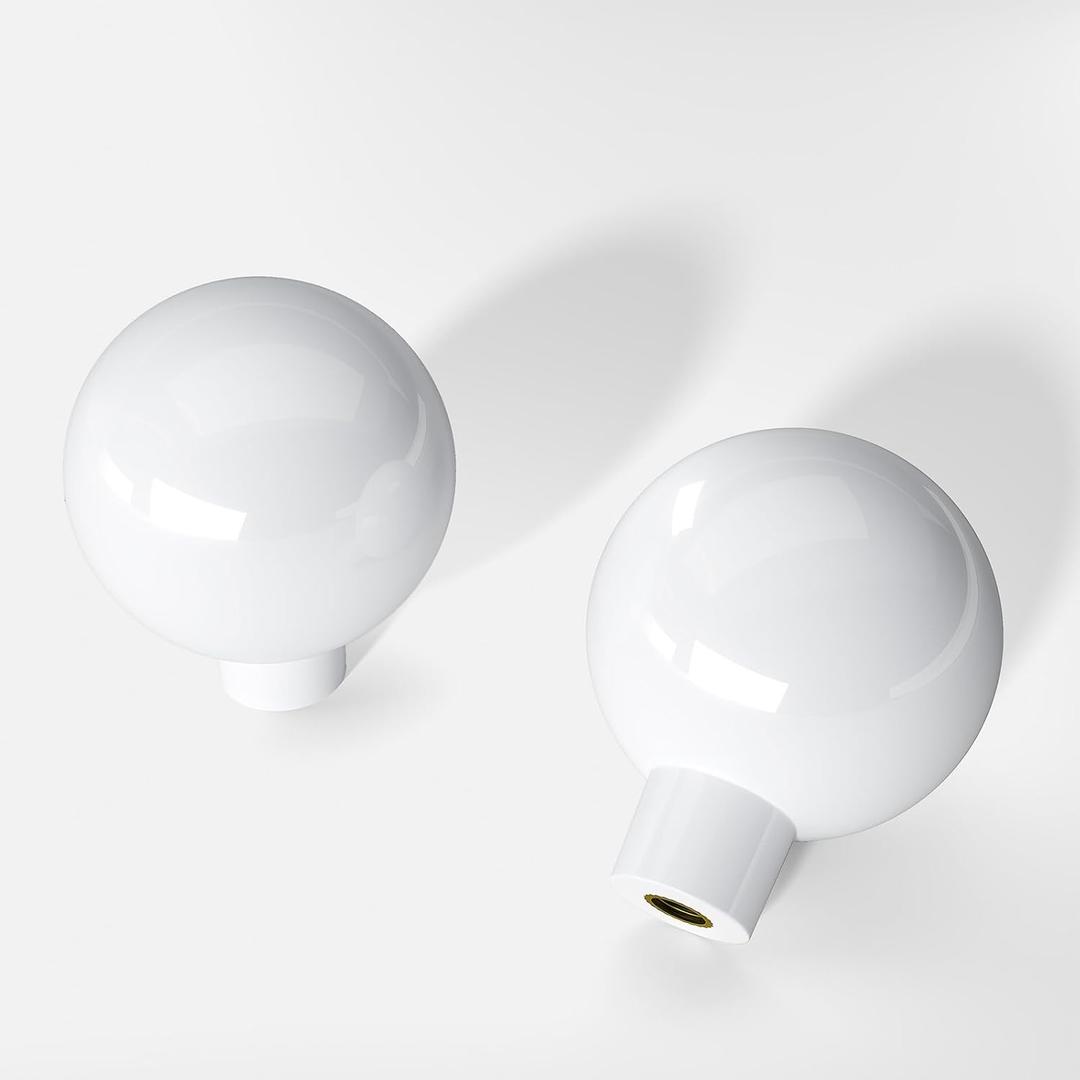 Banqin 10 Pack Drawer Knobs White Cabinet Knobs White Kitchen Cabinet Knobs Large Round Ball Kitchen Cabinet Hardware Single Hole