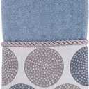 Avanti Linens - Fingertip Towel, Soft & Absorbent Cotton Towel (Dotted Circles Collection, Mineral)