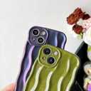 Caseative for iPhone 13 Case,Water Ripple Pattern Curly Wave Frame Soft Phone Case (Wine Red)