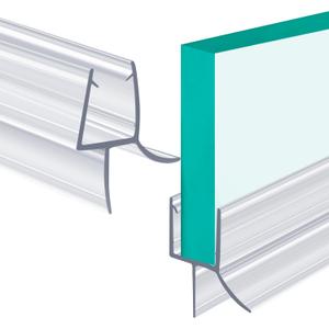 POZIA Clear Frameless Glass Shower Door Bottom Seal | Shower Door Sweep for Leak-Proof, Quick Installation to Create Reliable Water Barrier (2PACK-3/8in-23mm Gap)
