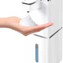 Automatic Foaming Soap Dispenser Touchless 380ml/12.8oz Rechargeable Hand Soap Dispenser Wall Mounted 4 Levels Adjustable Foam Soap Pump for Bathroom Kitchen Dish Soap (White)