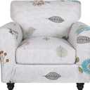 SearchI Stretch Sofa Cover Printed Couch Covers, Floral Pattern 2 Piece Armchair Slipcover with Separate Chair Cushion Cover, Washable Furniture Protector for Living Room(Armchair, Autumn Leaves) (Small)