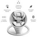 Munchkin Electric Baby Swing with Vibration - Portable Swing for Newborn and Infant, Bluetooth-Enabled Smart Seat with Music, Motion, and Sounds, Light Grey