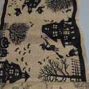 DII Halloween Primitive Style Burlap Tabletop Dcor, Spooky Haunted House Jute, Table Runner, 14x113, Black & Tan