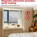 Black Magnetic Window Screen Adjustable Window Net 44x 48 Fiberglass Window Screen Mesh for House Windows with Magnets