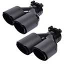 2-Pack Carbon Fiber Dual Exhaust Tips 2.25" Inlet to 3.5" Outlet, Universal Tailpipe 2.25 Inch Exhaust Muffler Tips