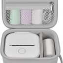 ANKHOH Label Maker Case for Memoking T02/ for Phomemo M02/ M02S/ M02 Pro/ Q30S/ for Nelko PM230/ for Anycash/for Ponek Mini Pocket Printer, Portable Sticker Paper Storage Holder - Box Only (Grey)