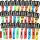 30 Pack Inflatable Microphones in Assorted Colors for Adults