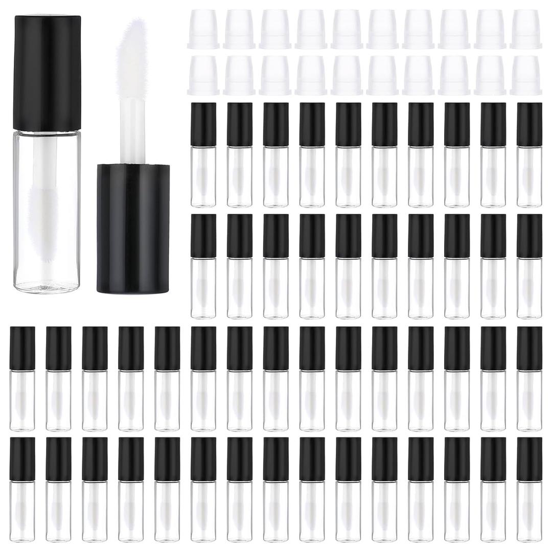 150 Pcs Clear Mini Lip Gloss Tube Containers, Empty Refillable Lip Balm Gloss Containers Bottles Plastic Lipstick Tubes for Women Travel DIY Makeup Personal Cosmetic | Containers