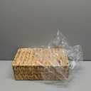 Wicker Party Silverware Caddy, Water Hyacinth Plastic Cutlery Utensil Holder, Hand Woven with Handles, Kitchen Countertop and Picnic flatware Organizer (5 compartments)