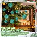 Syhood 12 Pcs Christmas Ball Ornaments Glitter Pinecone Balls Xmas Tree Decoration Hanging Pinecone Ornaments Rustic Pine Cones for Xmas Winter Party Holiday Wedding Home Decorations (Green)