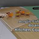 Acrylic Cutting Board with Counter Lip | 60% Thicker & Durable | BPA-Free & Food-Safe Kitchen Tool | Perfect for Protecting Countertops | Versatile & Easy to Clean | Ideal for Home & Professional Use (17"L x 13.4"W, Black)