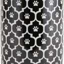 Bone Dry Lattice Collection Pet Bowl & Canister, Treat Canister, 4x6.5 inches, Black