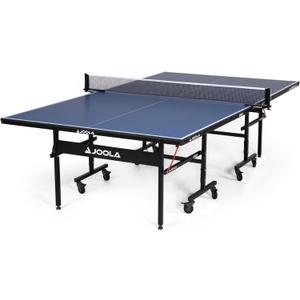 JOOLA Inside Professional MDF Indoor Ping Pong Table with Quick Clamp Table Tennis Net and Post Set - 10 Minute Easy Assembly - Tournament Quality - Foldable with Single Player Playback Mode (15mm)