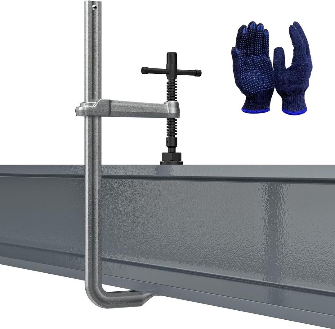 Heavy Duty 16" Inch F-Clamp w/Replaceable Pad, 5-1/2-Inch(140mm) Deep Throat, Drop Forged Steel F Style Bar Clamps for Welding, Bar Size 1-1/5" * 3/5", 2900LB Clamping Force