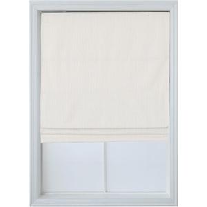 Everyday Celebration Cordless Room Darkening Roman Shades for Windows, Textured Woven Thermal Insulated Roman Blind, Pearl White, 23''W x 64'' H