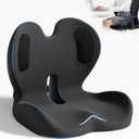 Seat Cushion,Memory Foam Chair Cushion for Office and Car,Ergonomic Coccyx Seat Cushion for Tailbone,Sciatic Nerve,Back Pressure Relief,Lumbar Support Pilow for Office,Car,Truck,Desk Chair (Black Honeycomb)