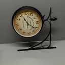 Dyna-Living Double Sided Wall Clock 7-inch Vintage Wall Clock Retro Train Station Clock Indoor Hanging Clock with Mute Chip for Living Room Bedroom Study Wall Decoration (Diameter 7 inches)