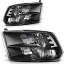 AUTOSAVER88 Headlights Assembly Compatible with 2009-2018 Dodge Ram 1500 2500 3500/2019-2022 Ram 1500 Classic Headlamp Replacement Clear Reflector Passenger and Driver Side (Only for Quad Models)