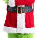 SONOTA Christmas Costume Adult Men Santa Claus Outfit 7PCS Furry Green Giant Monster Professional Realistic Xmas Cosplay Suit XXL