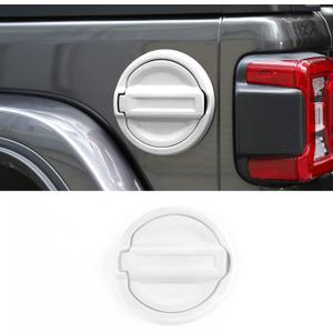 Fuel Filler Door Gas Tank Cap Cover Trim Stickers Decoration Exterior Accessories for Jeep Wrangler JL JLU 2018-2022,White