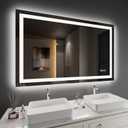Amorho LED Bathroom Mirror 48'' X30'' with Front and Backlit, Stepless Dimmable Wall Mirrors with Anti-Fog, Shatter-Proof, Memory, 3 Colors, Double LED Vanity Mirror (Horizontal/Vertical) (48"L x 30"W)