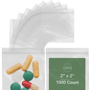 Seal Fresh Ziplock Bags – 2" x 2" (1000 Count), 2 Mil – Clear Plastic Reclosable Baggies with Resealable Lock Seal Zipper – Zip Lock Bags, Snack Bags, Jewelry Bags, Plastic Bags, Zip Bags, Pill Bags Seal Fresh Ziplock Bags – 2" x 2" (1000 Count), 2 Mil – Clear Plastic Reclosable Baggies with Resealable Lock Seal Zipper – Zip Lock Bags, Snack Bags, Jewelry Bags, Plastic Bags, Zip Bags, Pill Bags