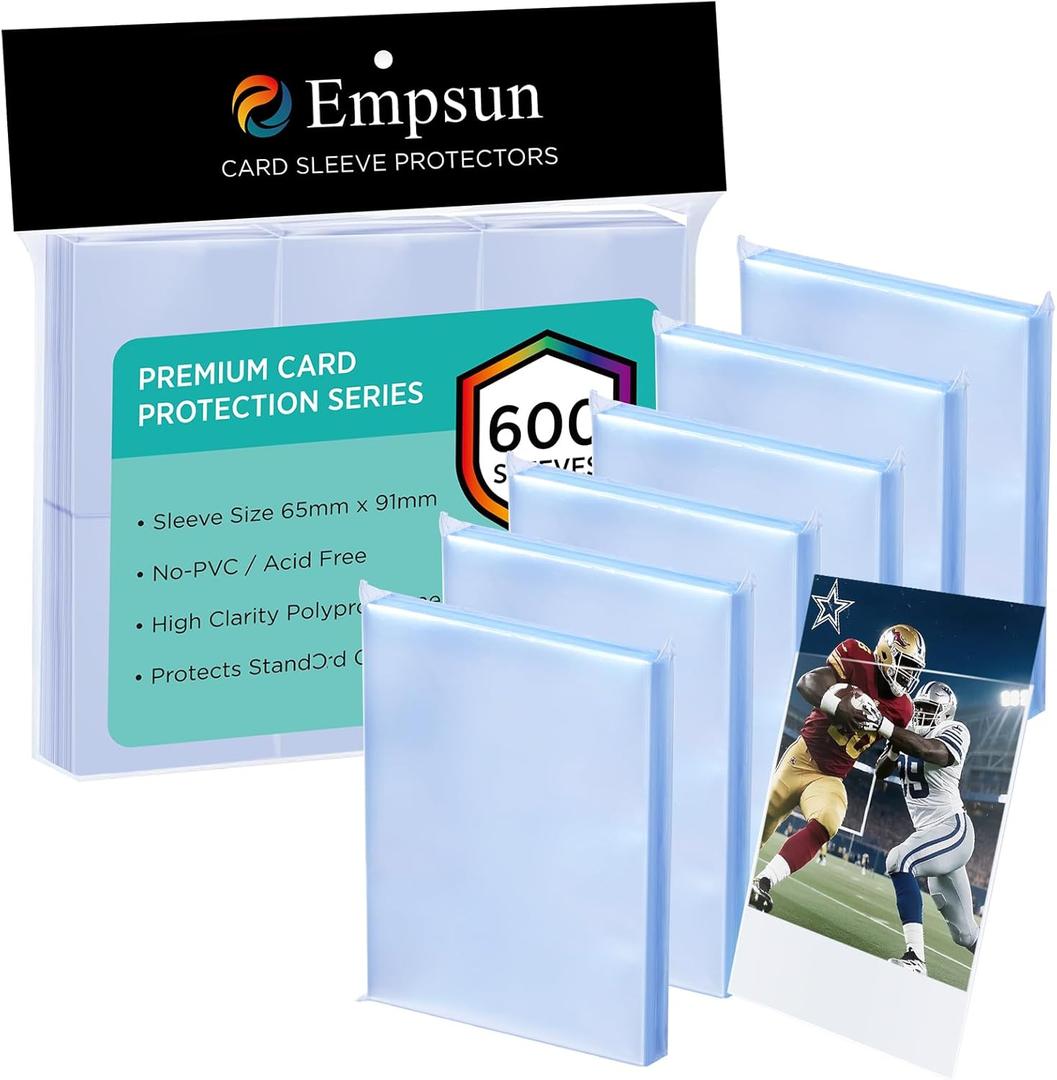 600 Count Clear Penny Soft Sleeves: Trading Card Sleeves, Soft Protectors Fit for Standard Cards, Sports Cards, TCG/MTG Game Cards, Baseball Cards