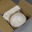 Newtay 120 Pcs 12 oz Paper Bowls with Gold Rim and White Napkin with Gold Rim Disposable Paper Tureen Bulk Party Decor for Weddings Parties Dinners Baby Shower Birthday Supply