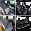 Ranger Seat Covers, for 2019-2025 Ford Ranger XLT XL Lariat Crew Cab, Napa Leather Seat Protector (Full Set, Black&Gray)