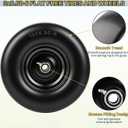 13x6.50-6 Flat Free Lawn Mower Tires and Wheel, 13x6.50-6 Solid Smooth Replacement Front Tires for Zero Turn Lawn Mowers, with 3/4" & 5/8" Bearings, 4"- 8.2" Centered Hub, 2 Pack, 136.50-6