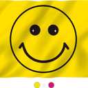 Anley Fly Breeze 3x5 Foot Yellow Happy Face Flag - Vivid Color and Fade Proof - Canvas Header and Double Stitched - Flags Polyester with Brass Grommets 3 X 5 Ft