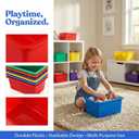 Nicunom 6 Pack Cubby Bin Storage Bins, Multi-Purpose Plastic Storage Bins Stackable Organizer Storage Cubbies for Home, Nursery, Playroom, Classroom
