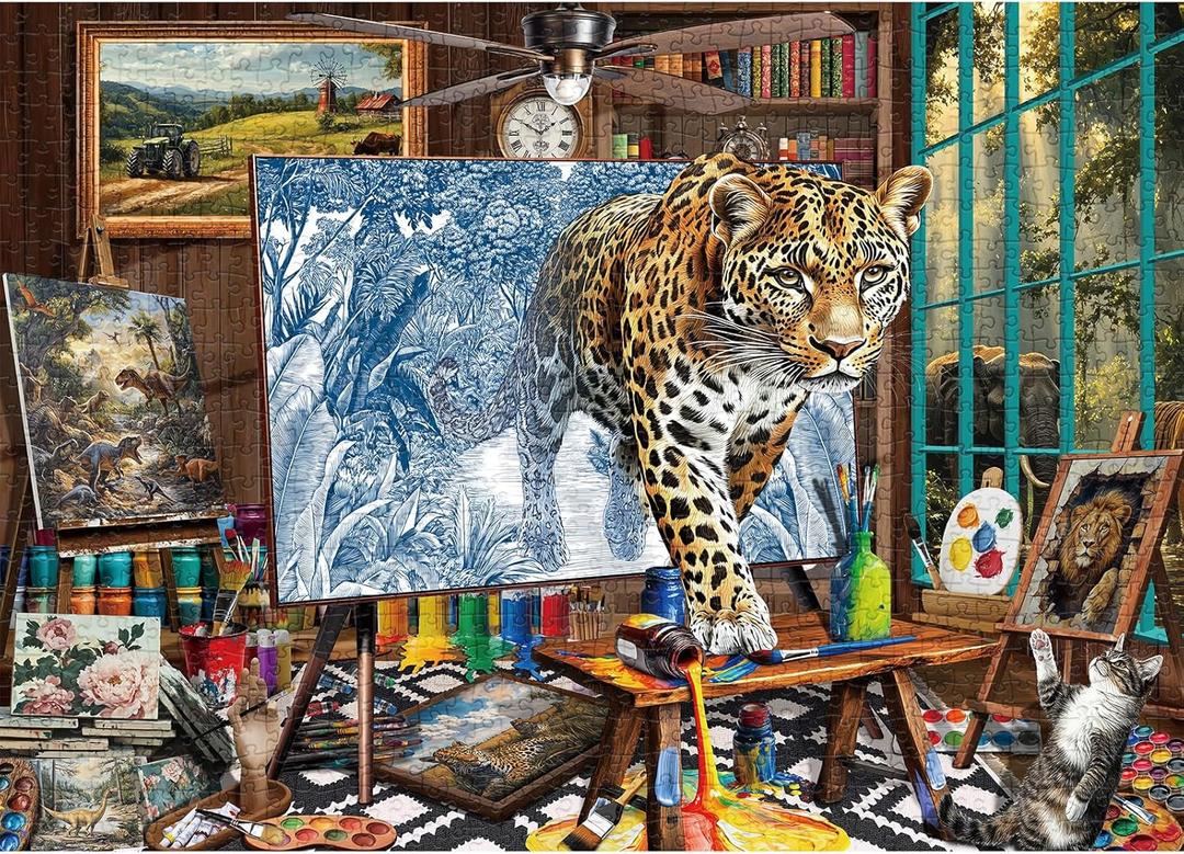 Jigsaw Puzzles for Adults 1000 Pieces, Interlock Perfectly No Dust, Impossible Difficult Hard Fun 1000 Piece Jigsaw Puzzles for Adults-1:1 Poster-Mighty Leopard