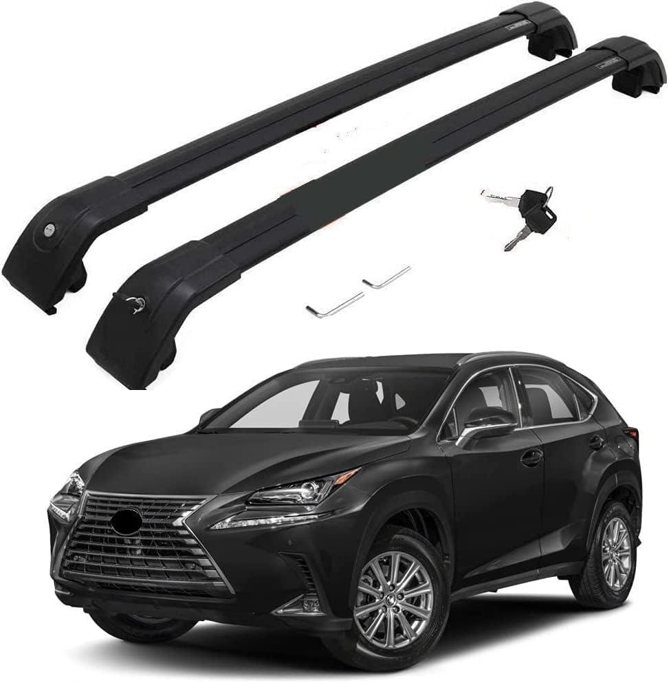 Loading 165lbs Cargo Racks for Lexus NX NX200t NX300 NX300H 2015-2021 Roof Rack Cross Bars Rail Luggage Carrier Lockable