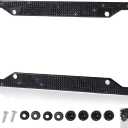 Fashion Handmade 4 Holes Black Crystal License Plate Frames,Premium US Universal Bling License Plate Holder,Waterproof Rhinestone License Plate Cover(1 Frame)