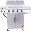 Charbroil Performance Series Convective 4-Burner with Side Burner Cabinet Propane Gas Grill, Stainless Steel - 463354021 (Silver)