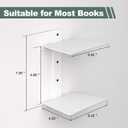 Mefirt Invisible Floating Bookshelves for Wall, 6 Tier Vertical Spine Book Tower, Heavy Duty Floating Book Shelves Black Metal Book Organizers for Home Office, 3 Pack(White)