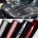 Black Forged Gloss Carbon Fiber Vinyl Wrap Roll Stretchable Decal Sticker Film Sheet Air Release DIY Decoration Vinyl 5ft x 2.5ft