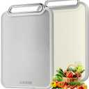 Sumzzz 2-in-1 Stainless Steel Cutting Board, Double-Sided for Raw Meat & Vegetables, Dishwasher Safe, Easy to Clean, Non-Slip Large Chopping Board with Juice Groove, Ideal for Home Kitchen (1611)