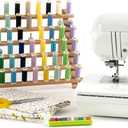 Dritz Wooden Thread Rack – Holds 60 Spools – Wall-Mount or Free-Standing with Pull-Out Legs – Wood Organizer for Sewing, Quilting, & Hair Braiding