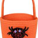 Halloween Basket, Pumpkin Rope Halloween Basket,Trerat Bag Bucket