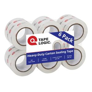 Tape Logic Heavy Duty Packing Tape with Dispenser (6 Refills) 2.6 Mil Thick Clear Shipping Tape, 2 in x 25 yd Strong Industrial Adhesive for Moving Boxes, Mailing, & Shipping Packaging