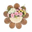 Rattan Daisy Wall Basket Hanging Wicker Baskets for Wall Home Decor, Hanging Woven Rattan Storage for Flowers Front Door Bathroom Storage Daisy Wicker Organizer