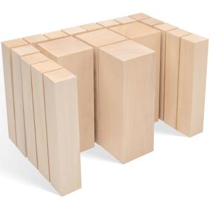 BeaverCraft Basswood Carving Blocks BW20 pcs - Soft Wood for Carving Unfinished Wooden Blocks 6"  2 Sizes - Whittling Wood, Large Basswood Blank for Crafts