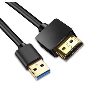 2 x USB to HDMI Adapter Cable, USB to HDMI Male 1080P HD Monitor Display Audio Video Converter Cable Cord for PC/Laptop to Monitor