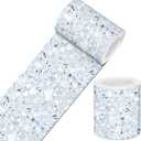 IVN Peel and Stick Wallpaper Border 4x196 Inch Blue Silver Crystal Mosaic Pattern Self Adhesive Decorative Wall Trim Accent Strip for Bedroom Kitchen Living Room Mirror Frame Bold Gothic Home Decor (Crystal Ice Diamond)