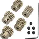 ShareGoo 7075 Aluminum Alloy 32DP 3.175mm Pinion Gear Sets 12T 13T 14T 15T 16T Motor Gears Fit 3.175mm (1/8-Inch) Shaft Compatible with HPI Losi Axial Traxxas Tamiya 1/10 RC Car,5Pack